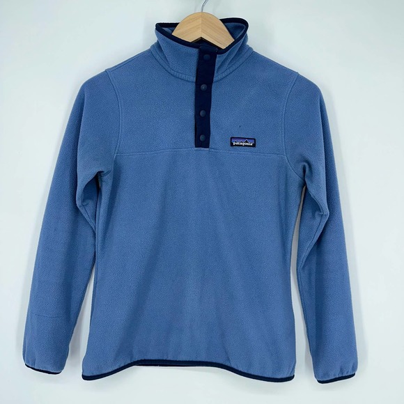 Patagonia Micro D Snap Pullover Fleece Jacket, Blue - Picture 1 of 10
